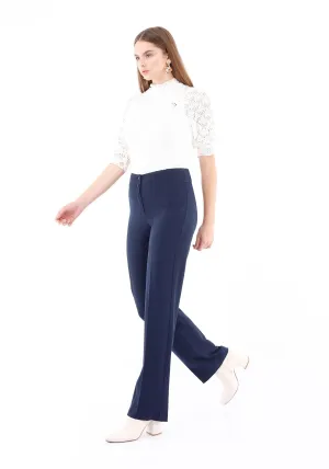 Navy Blue Straight Leg Fit All Day Comfortable Dress Pants