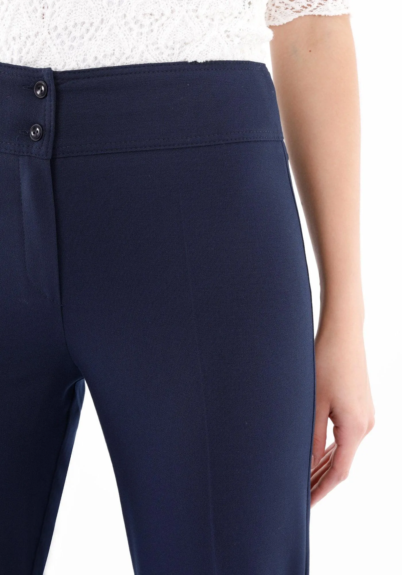 Navy Blue Straight Leg Fit All Day Comfortable Dress Pants