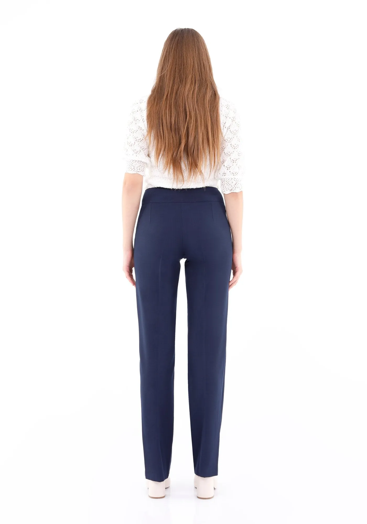 Navy Blue Straight Leg Fit All Day Comfortable Dress Pants