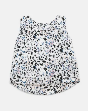 Noura Keyhole Front Top | Black / White