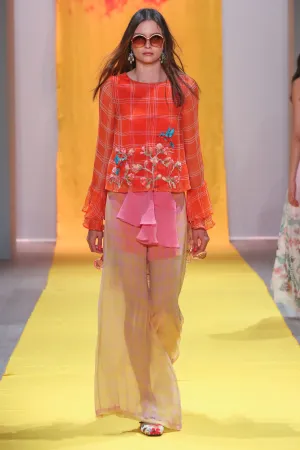 Printed silk-chiffon wide-leg pants