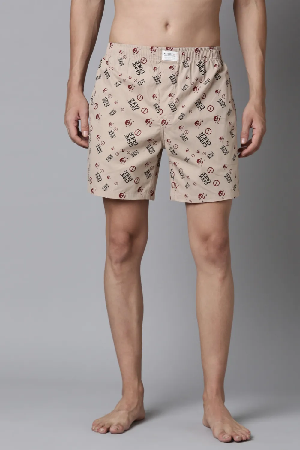 Russet Printed & Sand-Stone Printed 365 Boxers Combo
