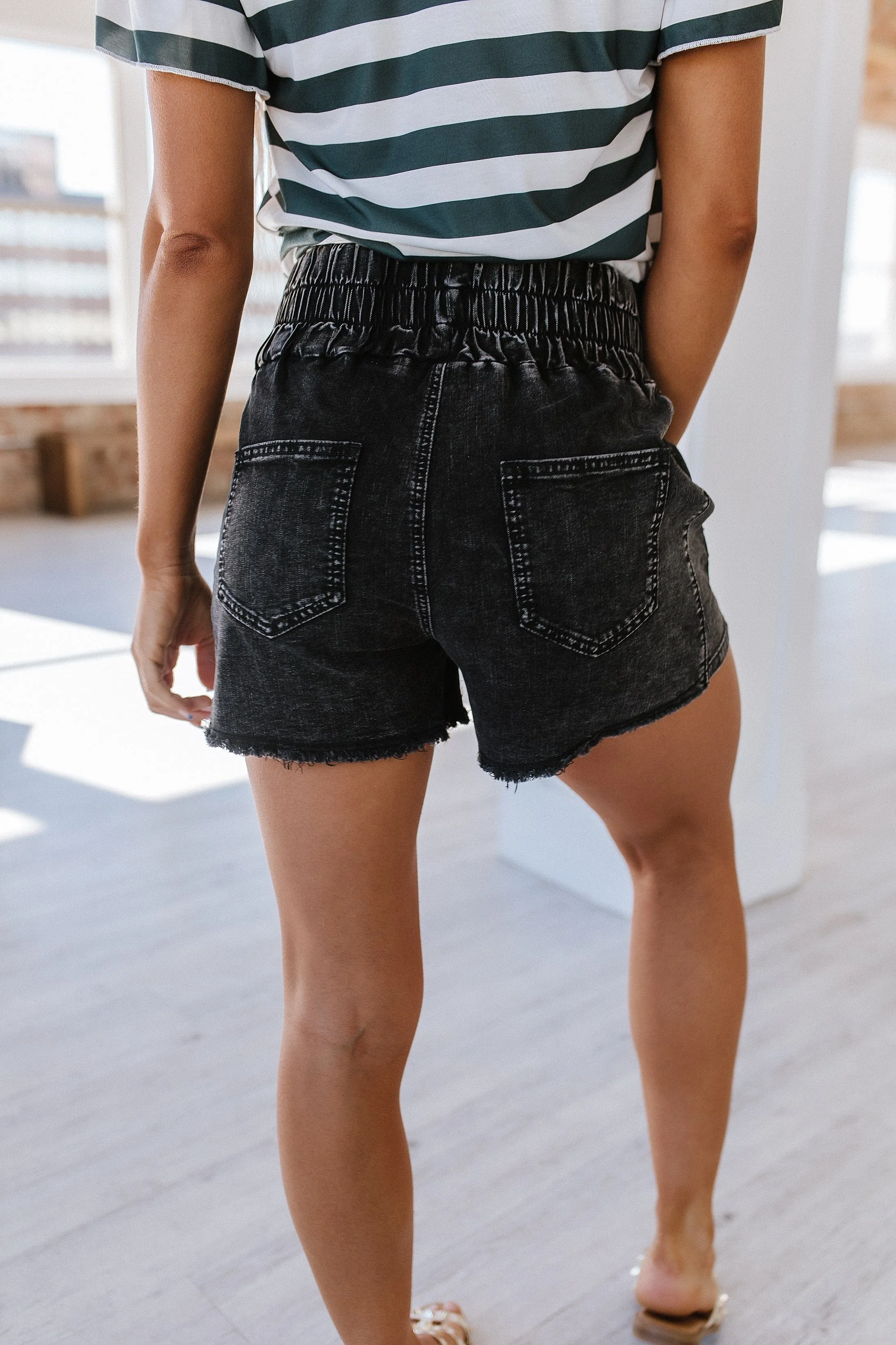 SALE - Astrid Smocked Jean Shorts