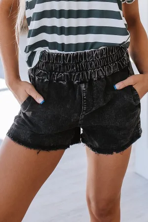 SALE - Astrid Smocked Jean Shorts