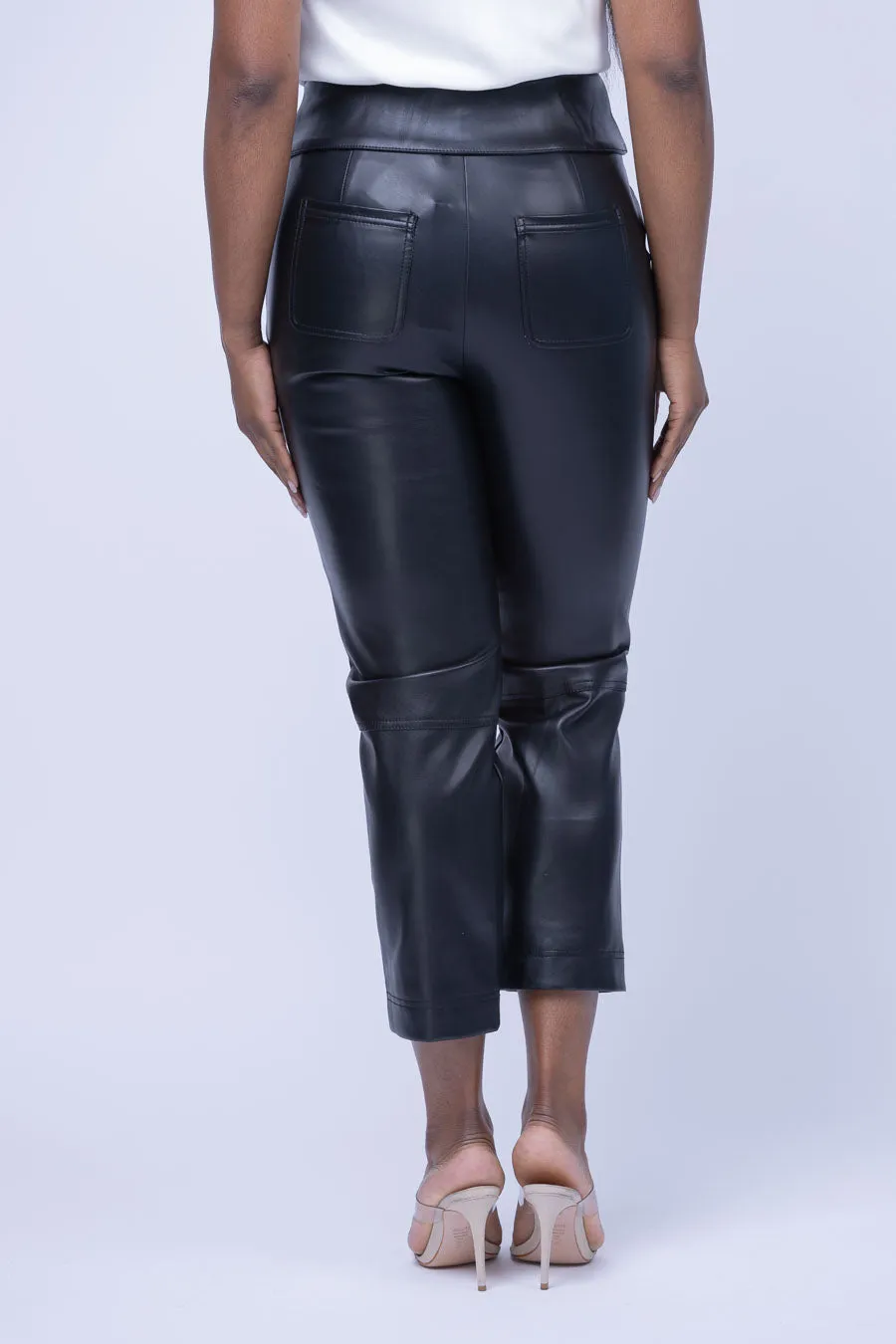 Simkhai Tessa Leather Tie Pants in Black