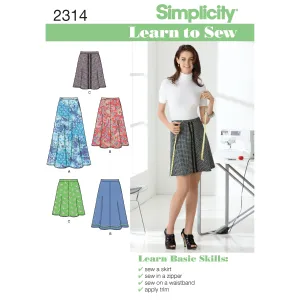 Simplicity Pattern 2314 Women's Skirts