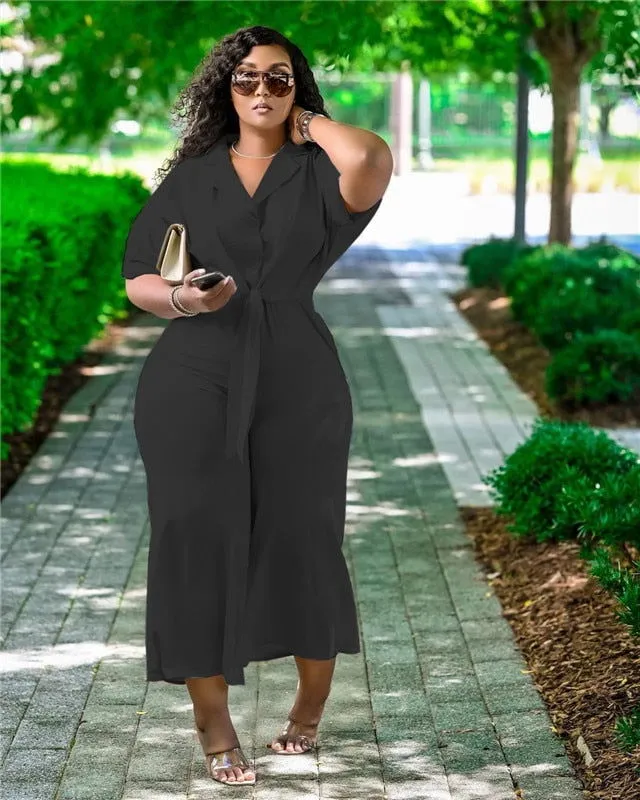 Sleek Professional Tailored Design Lace Up Top and Pants