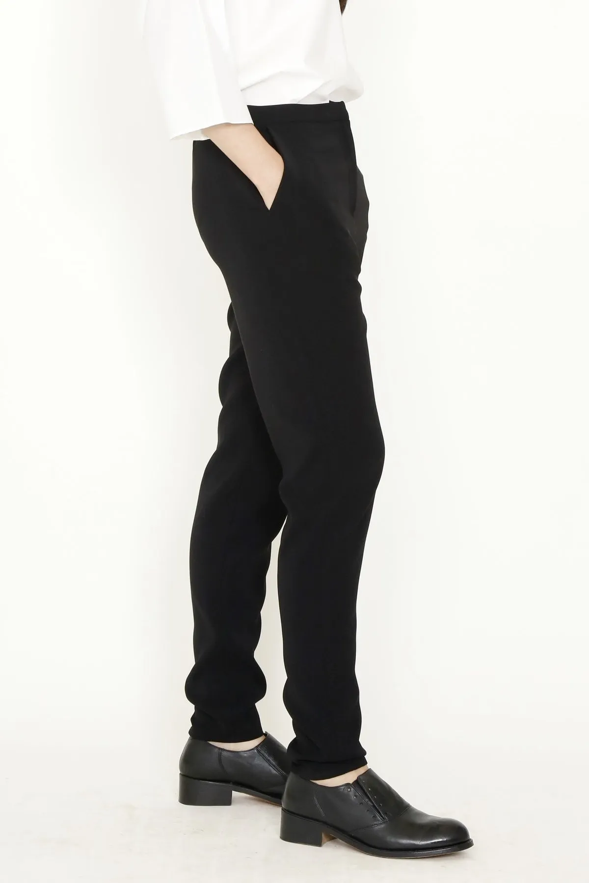 Smart Gab Microfiber Slim Fit Tapered Leg Untux Pant with Elastic Back Waist