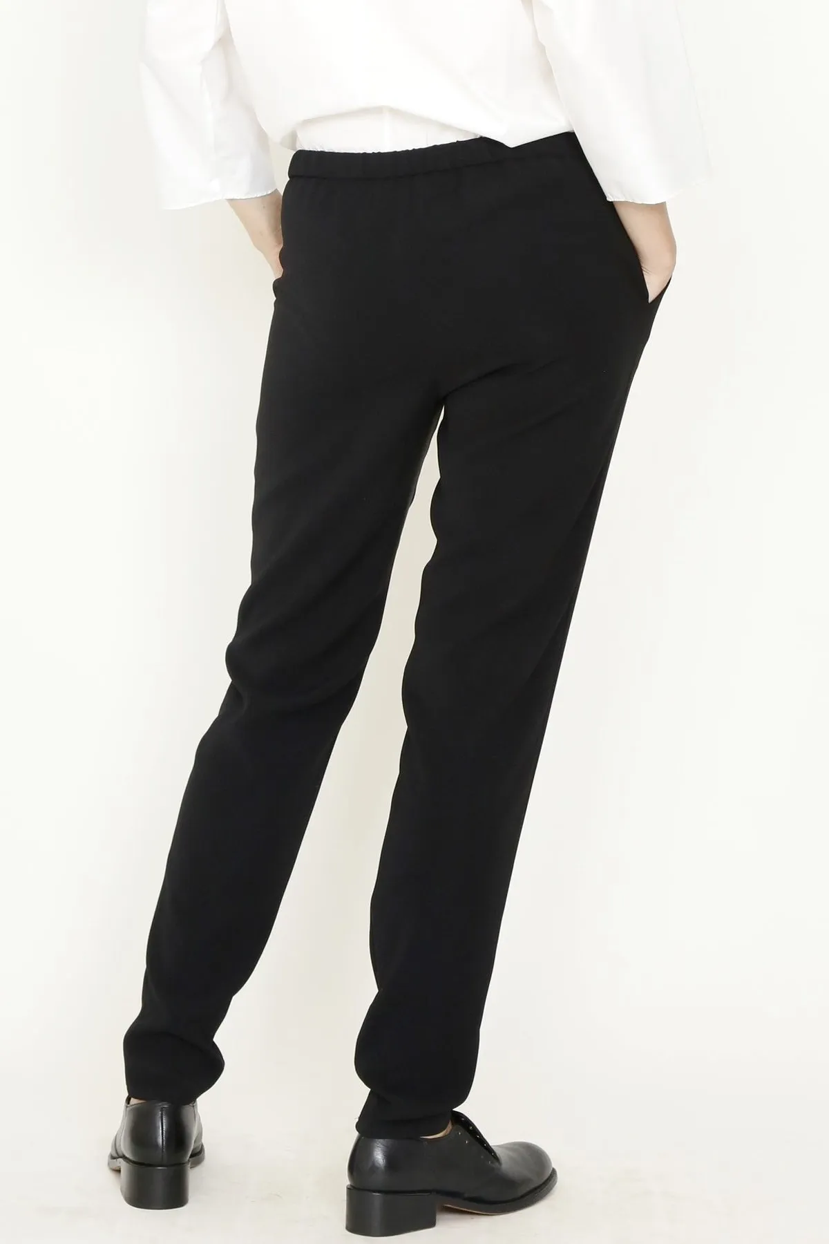Smart Gab Microfiber Slim Fit Tapered Leg Untux Pant with Elastic Back Waist