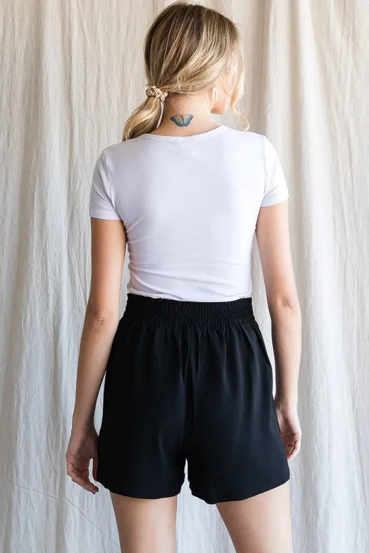 Solid Black Shorts