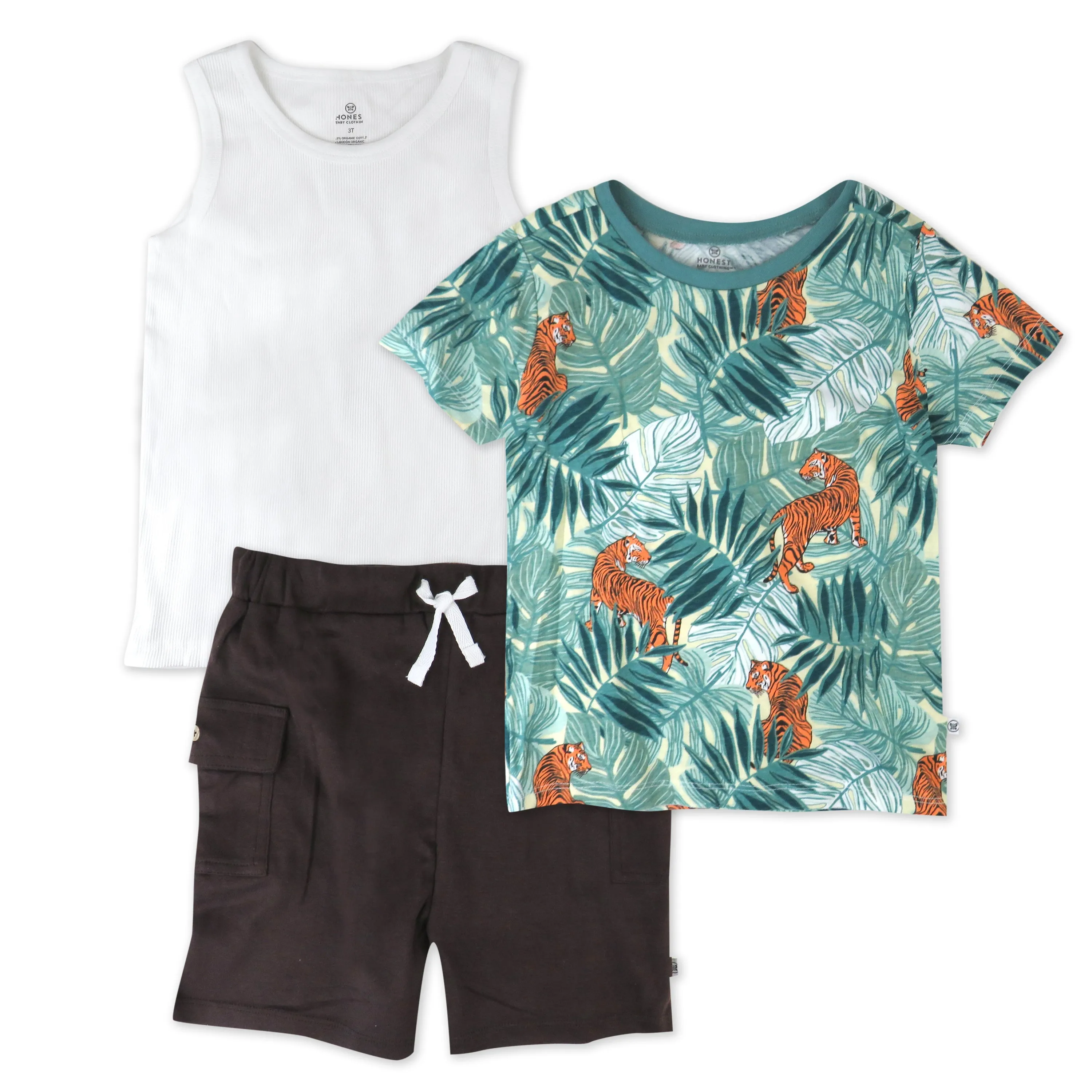 Toddler 3-Piece Short Sleeve T-shirt, Muscle Tee and Short Set