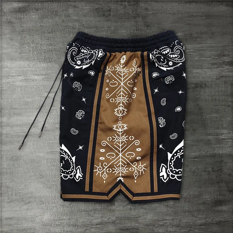 Trendy cashew print sports shorts