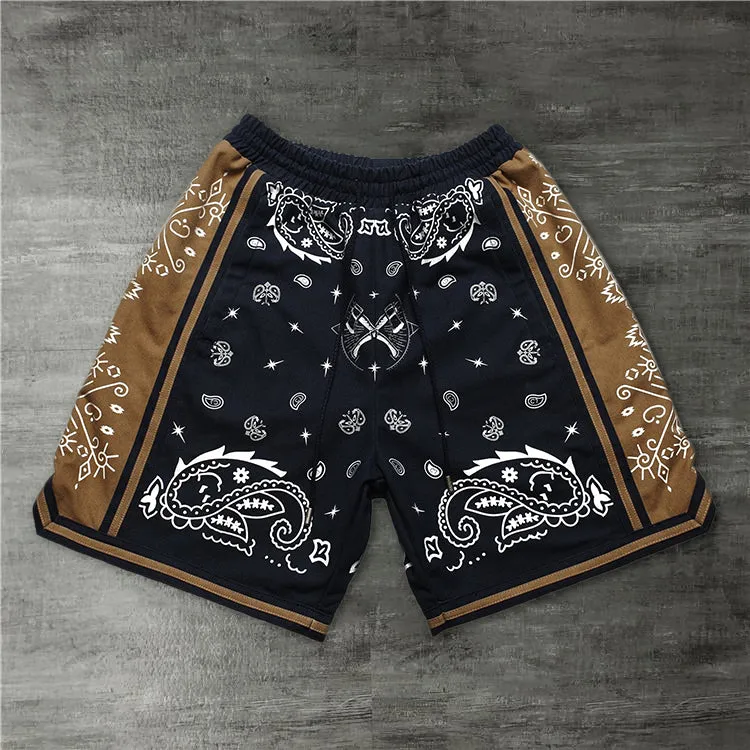 Trendy cashew print sports shorts
