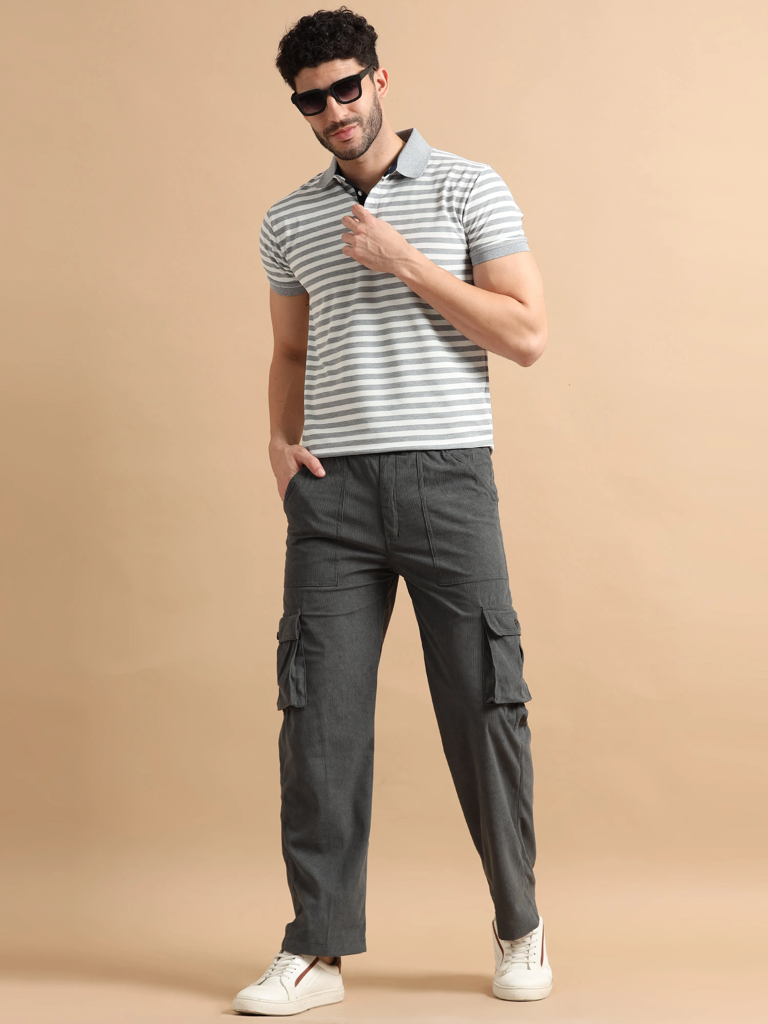 Utility Relaxed Fit Cargo Pant - Slate Grey