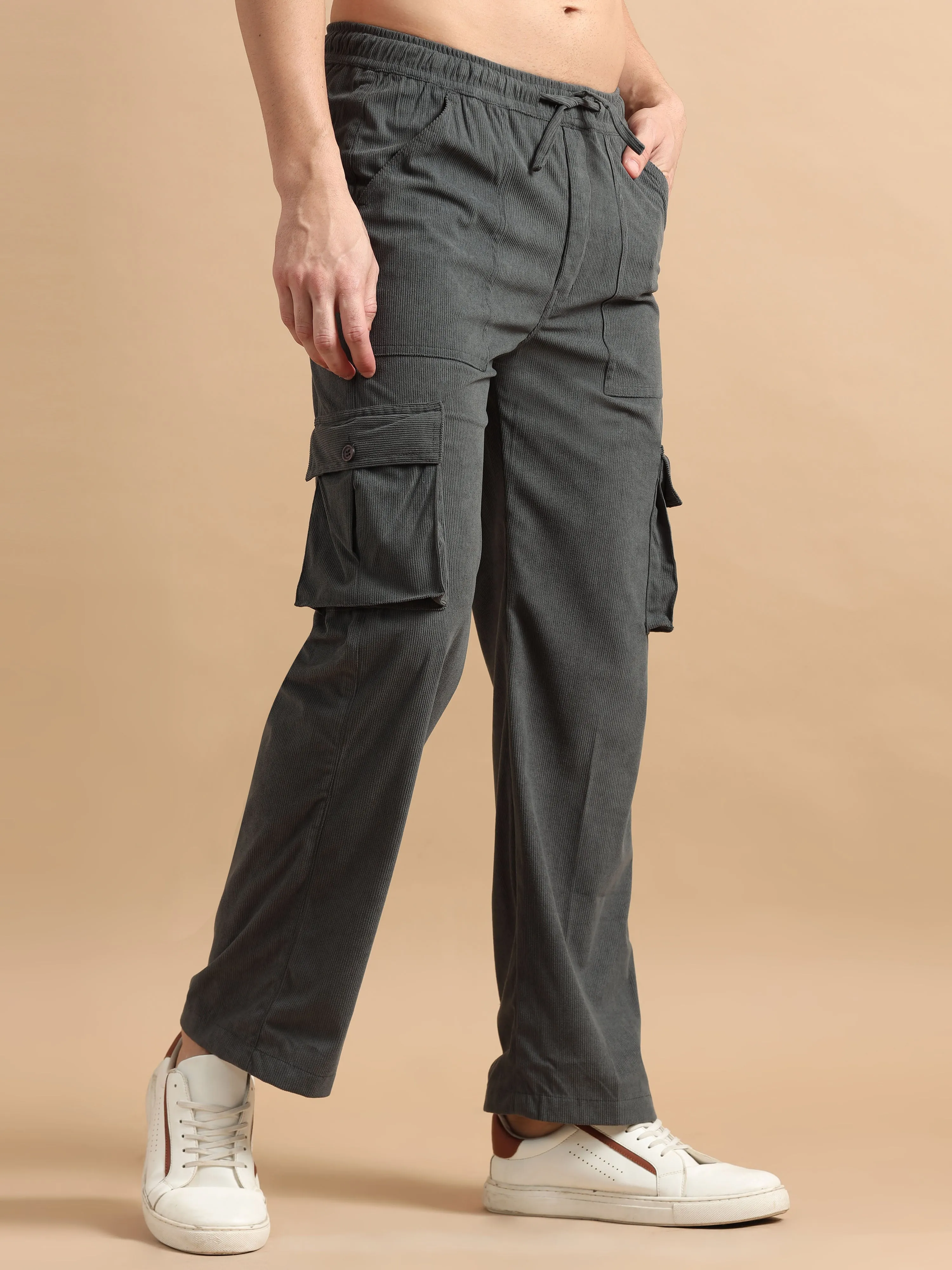 Utility Relaxed Fit Cargo Pant - Slate Grey
