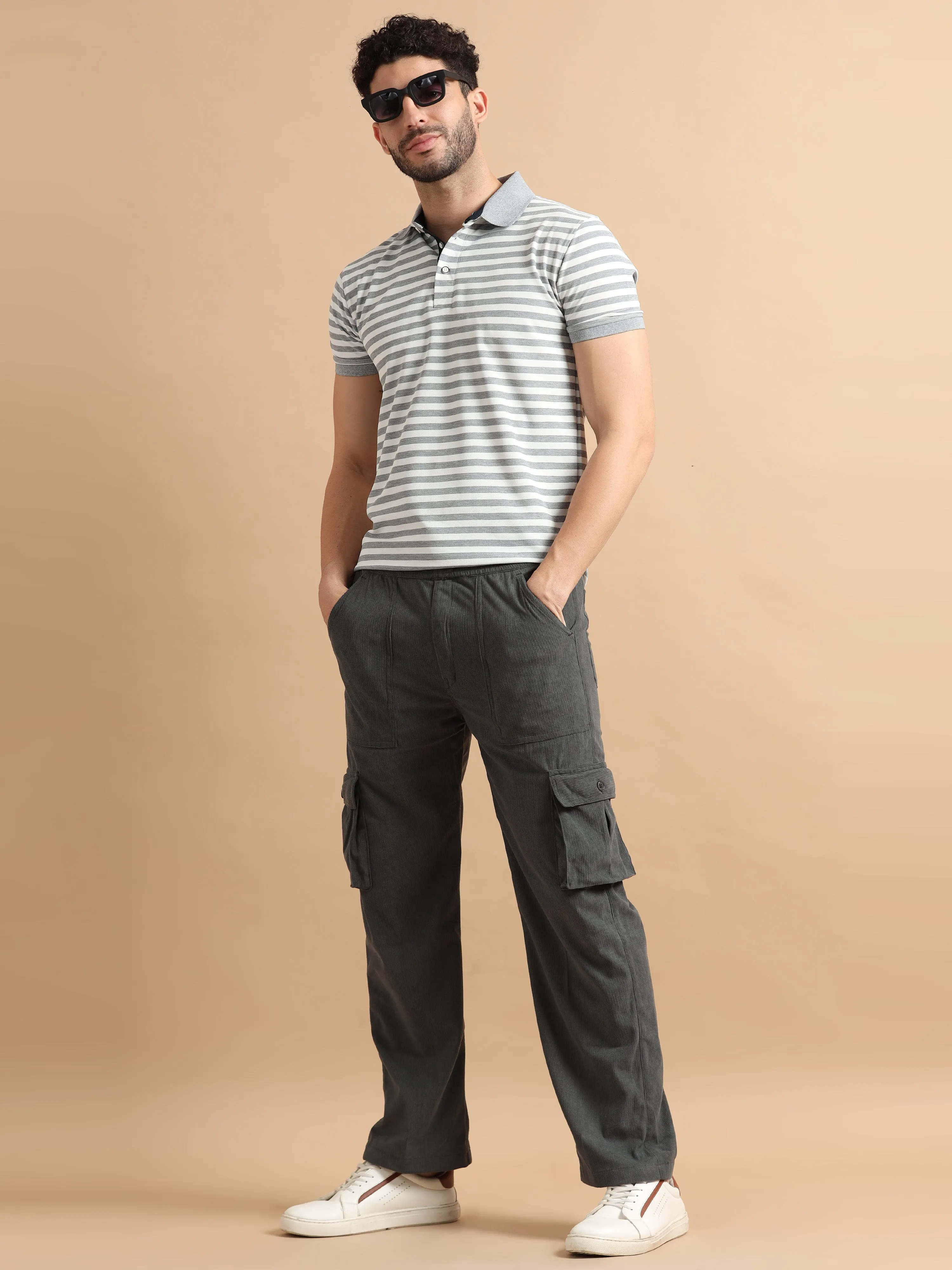 Utility Relaxed Fit Cargo Pant - Slate Grey