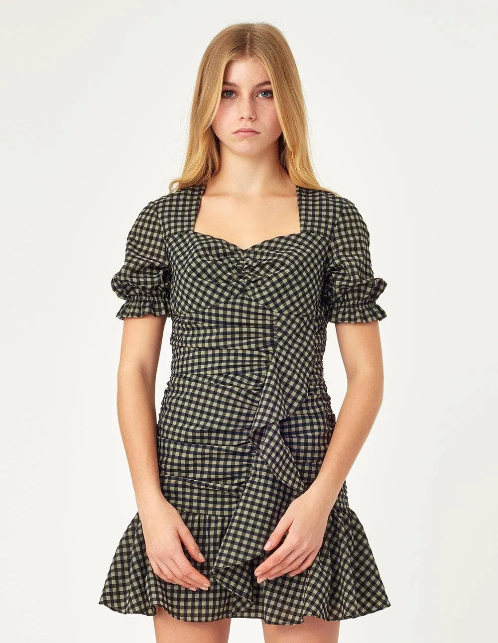 V-Neck Twist Up Short Sleeves Dress