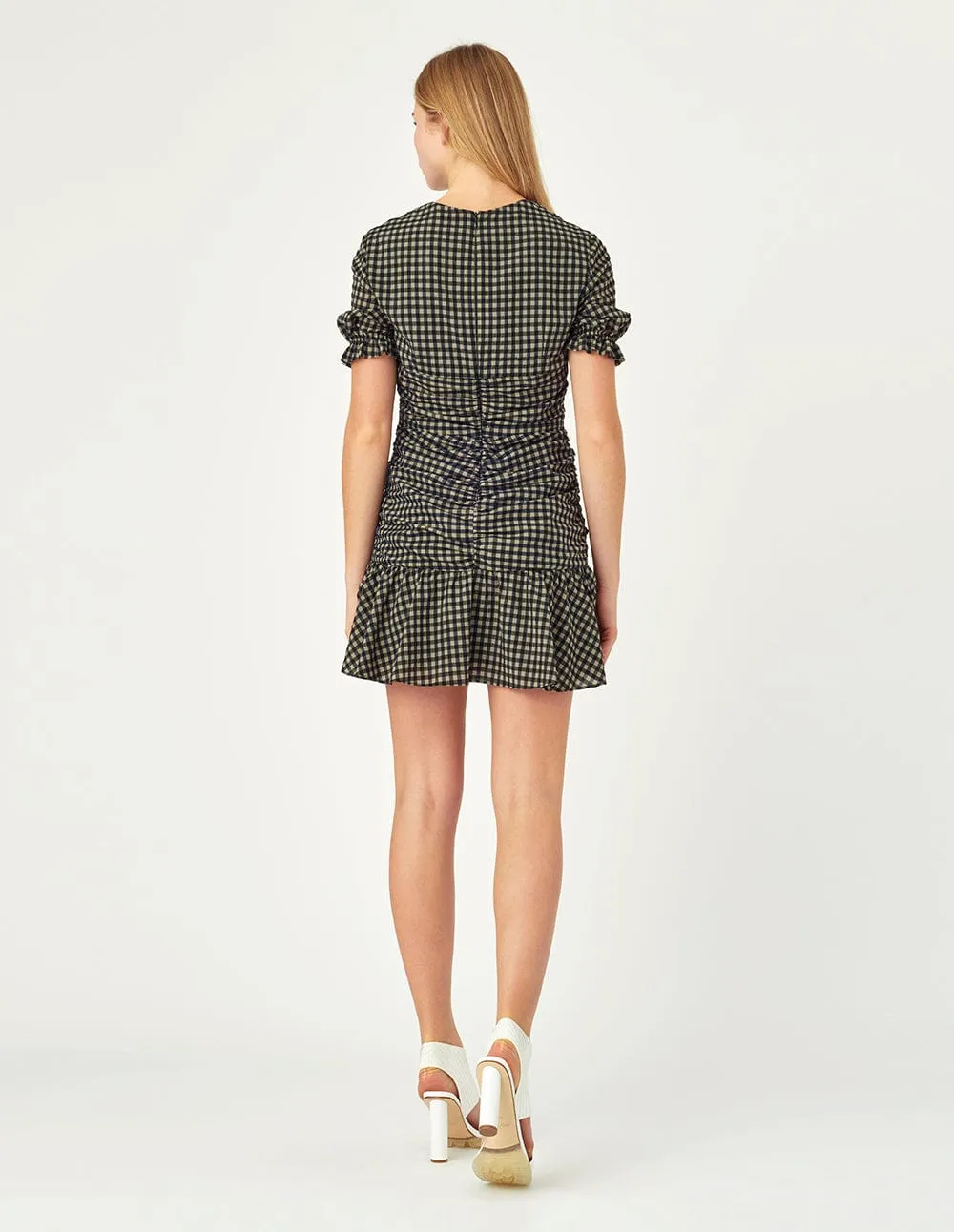 V-Neck Twist Up Short Sleeves Dress