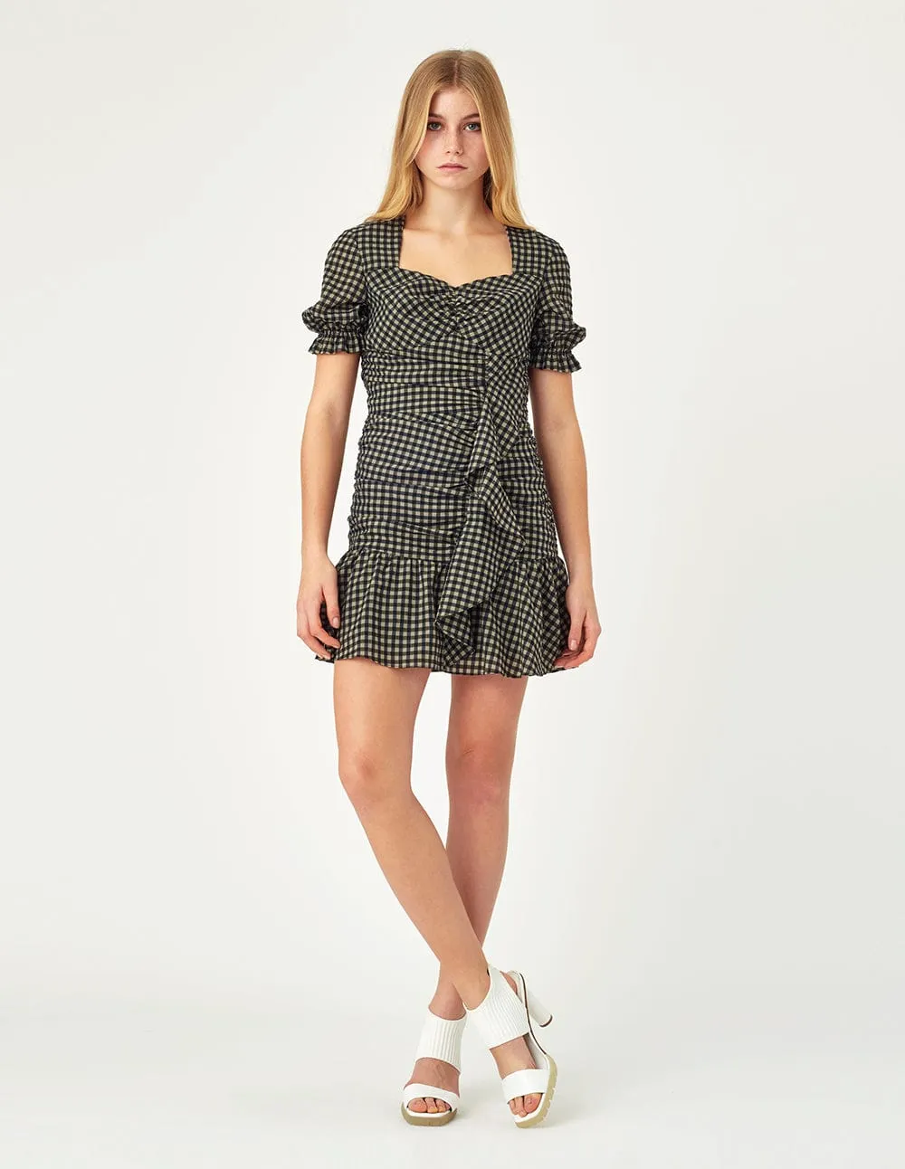 V-Neck Twist Up Short Sleeves Dress