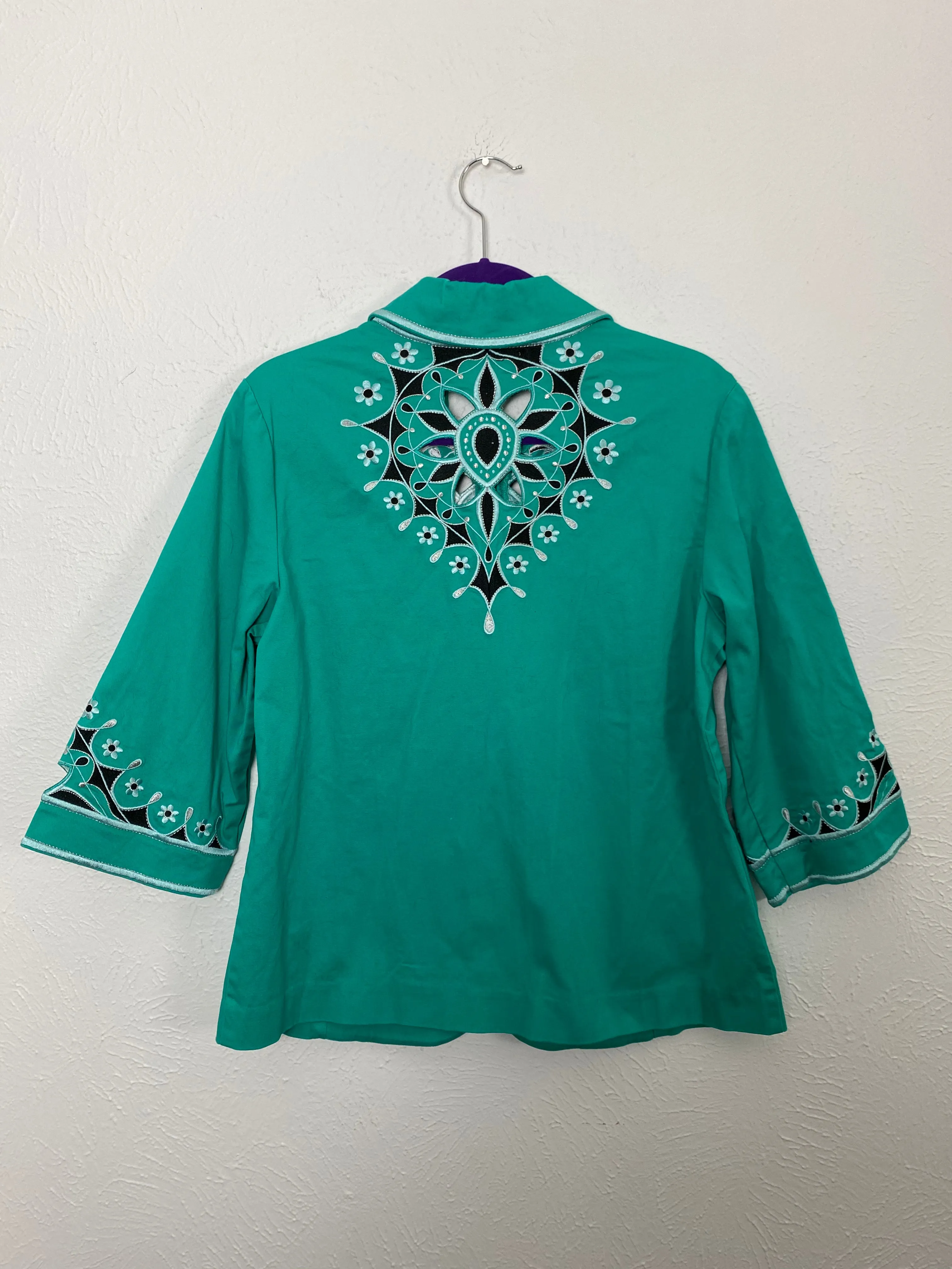 Vintage 80's Bob Mackie Full Zip Turquoise Jacket