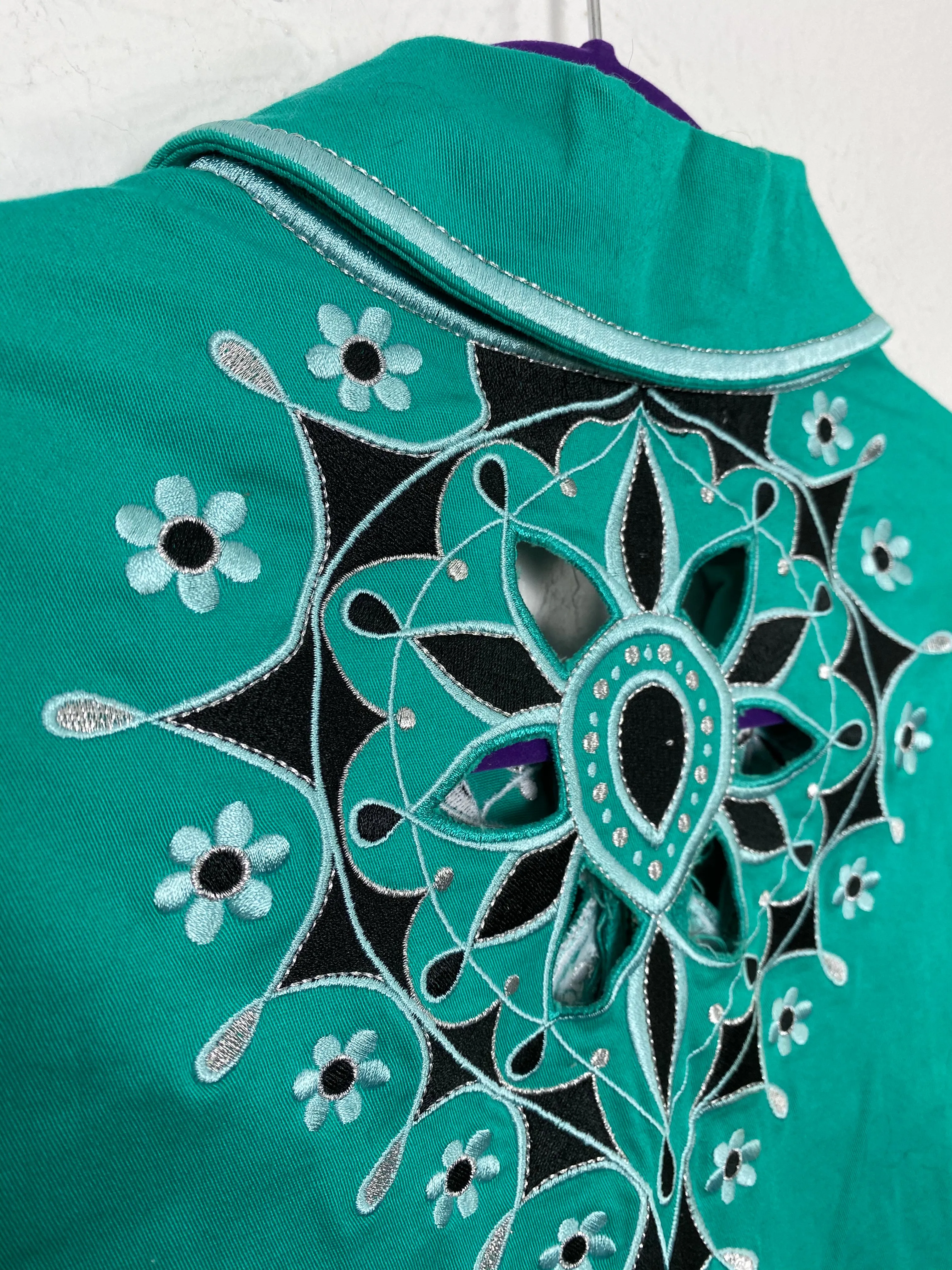 Vintage 80's Bob Mackie Full Zip Turquoise Jacket