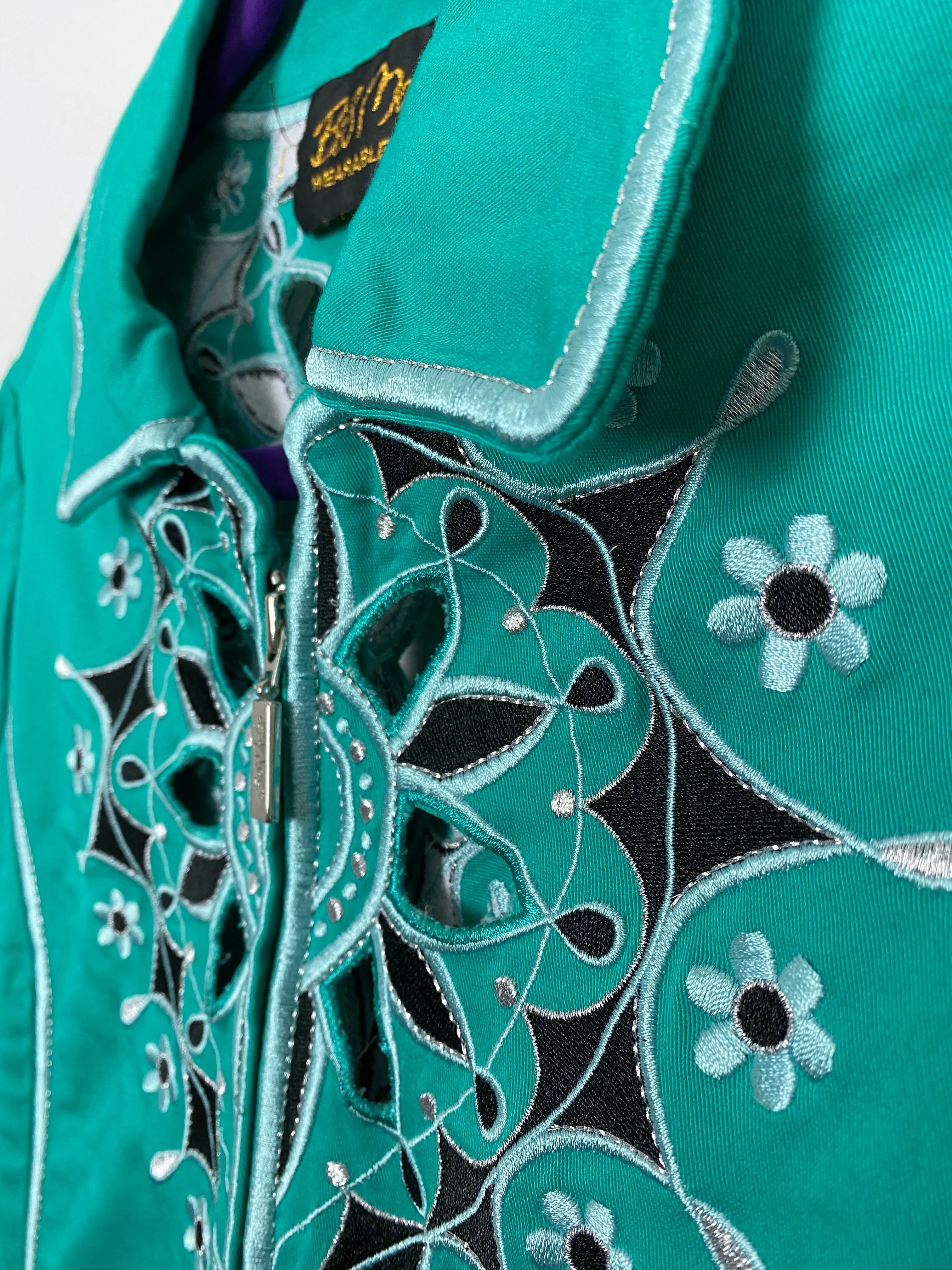 Vintage 80's Bob Mackie Full Zip Turquoise Jacket