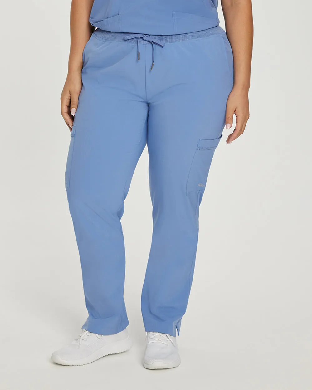 White Cross Fit Comfortable Cargo Scrub Pants
