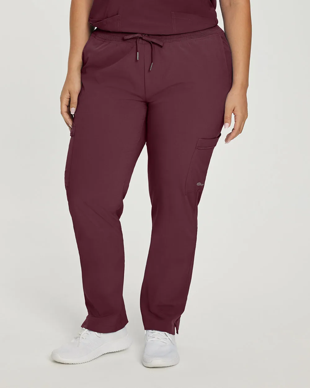 White Cross Fit Comfortable Cargo Scrub Pants