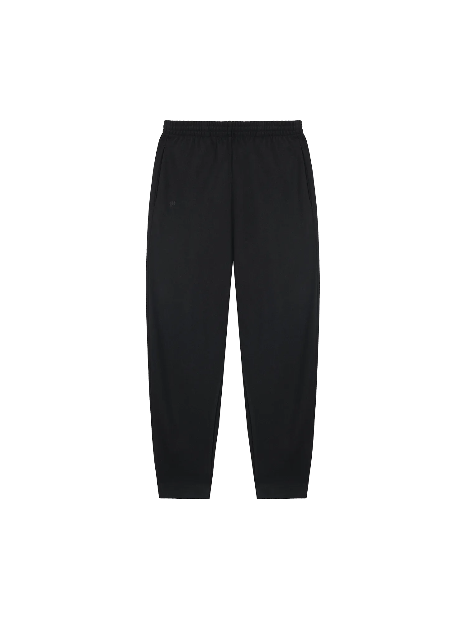 Womens Recycled Wool Jersey Barrel-Leg Track Pants—black