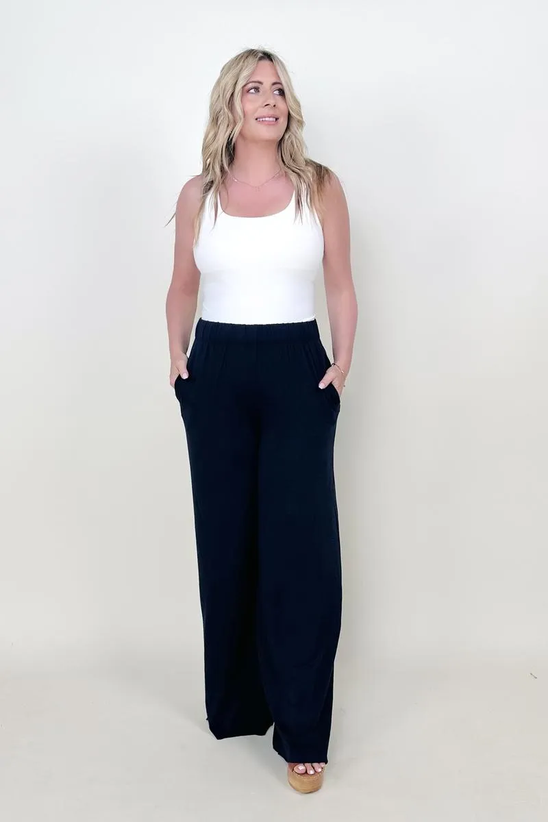 Zenana Wide Leg Pants With Pockets - 2 Colors